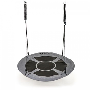 Leagan pentru copii rotund, tip cuib de barza, suspendat, 100 cm, Ecotoys MIR6001 - Gri Leagan pentru copii rotund, tip cuib de barza, suspendat, 100 cm, Ecotoys MIR6001 - Gri