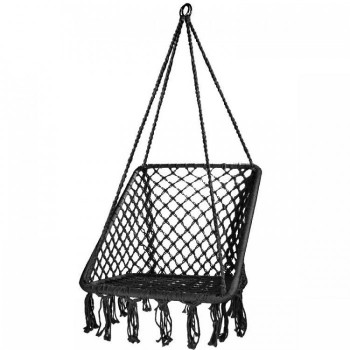 Leagan Suspendat Pentru Interior/exterior, Cu Spatar, Cuib De Barza, Negru, Gw911 Leagan Suspendat Pentru Interior/exterior, Cu Spatar, Cuib De Barza, Negru, Gw911