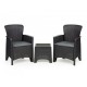Set mobilier de gradina cu 3 piese cu perne, 2 scaune si o masuta de cafea, ModernHome SF3-2, Charcoal