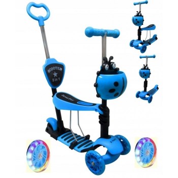 Trotineta 5 in 1, roti cu LED, platforma antiderapanta, JR R-Sport - Albastru Trotineta 5 in 1, roti cu LED, platforma antiderapanta, JR R-Sport - Albastru