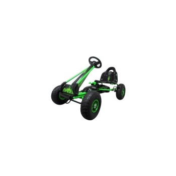 Kart cu pedale Gokart, 3-6 Ani, roti pneumatice din cauciuc, frana de mana, G3 R-Sport - Verde