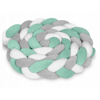 Protectie laterala pentru patut, impletita, 3 m, Ricokids 722102 - Verde