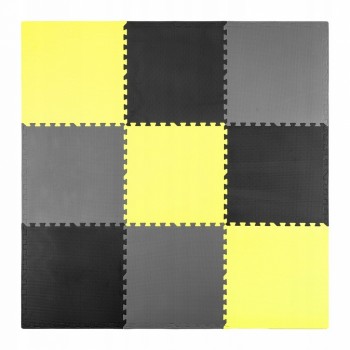 Salteluta de joaca tip puzzle 180 X 180 cm Ricokids 7497 - Galben - Gri - Negru