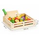 Set de fructe si legume cu tocator de lemn si cutit, Ecotoys HM191520