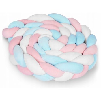 Protectie laterala pentru patut, impletita, 3 M, Ricokids 722105 - Albastru - Roz Protectie laterala pentru patut, impletita, 3 M, Ricokids 722105 - Albastru - Roz