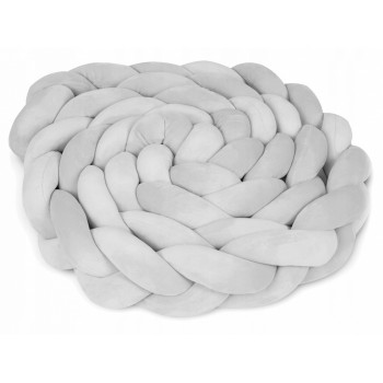 Protectie laterala pentru patut, impletita, 3 M, Ricokids 722110 - Gri