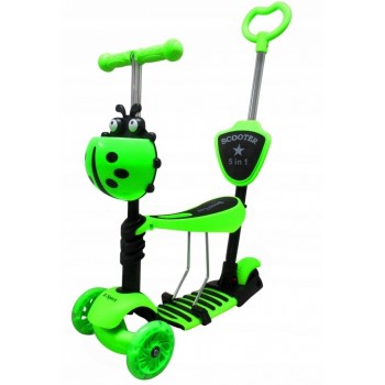 Trotineta 5 in 1, roti cu LED, platforma antiderapanta, JR R-Sport - Verde Trotineta 5 in 1, roti cu LED, platforma antiderapanta, JR R-Sport - Verde