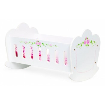 Patut balansoar din lemn pentru papusi Ecotoys PH12B018 Patut balansoar din lemn pentru papusi Ecotoys PH12B018
