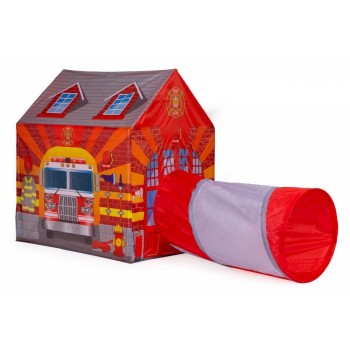 Cort statie de pompieri cu tunel Ecotoys 8322 Cort statie de pompieri cu tunel Ecotoys 8322