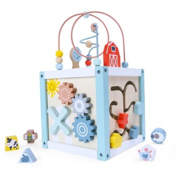 Cub educational din lemn 1020 Ecotoys Cub educational din lemn 1020 Ecotoys