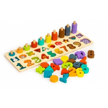 Jucarie educativa din lemn 3 in 1 Ecotoys PH05R005 Jucarie educativa din lemn 3 in 1 Ecotoys PH05R005