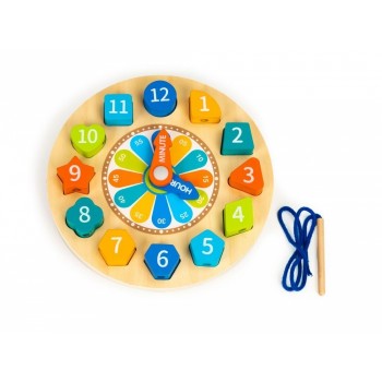 Jucarie educativa din lemn 3 in 1 tip ceas Ecotoys PH05I006 Jucarie educativa din lemn 3 in 1 tip ceas Ecotoys PH05I006