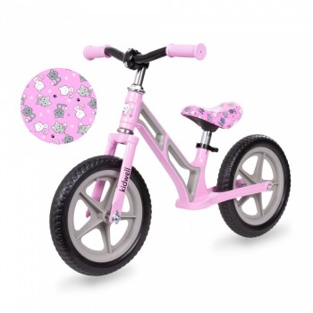 Bicicleta fara pedale cu cadru din magneziu Kidwell COMET - Pink Gray - Resigilat Bicicleta fara pedale cu cadru din magneziu Kidwell COMET - Pink Gray - Resigilat