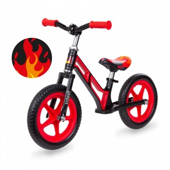 Bicicleta fara pedale cu cadru din magneziu Kidwell COMET - Black Red Bicicleta fara pedale cu cadru din magneziu Kidwell COMET - Black Red