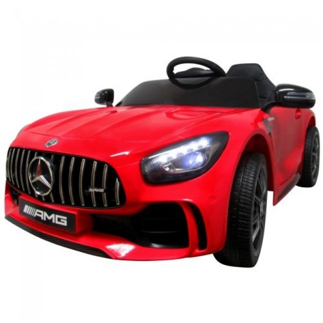 Masinuta electrica cu telecomanda, roti din spuma EVA si scaun din piele Mercedes GTR R-Sport - Rosu