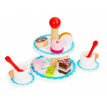 Set pentru a servi prajitura din lemn Ecotoys PH01B002 Set pentru a servi prajitura din lemn Ecotoys PH01B002