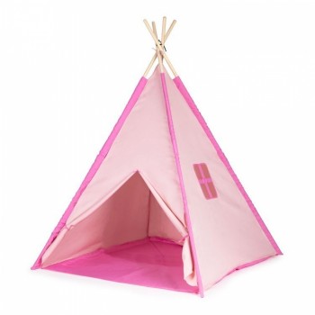Cort indian teepee de joaca pentru copii, tip wigwam Ecotoys - Roz Cort indian teepee de joaca pentru copii, tip wigwam Ecotoys - Roz