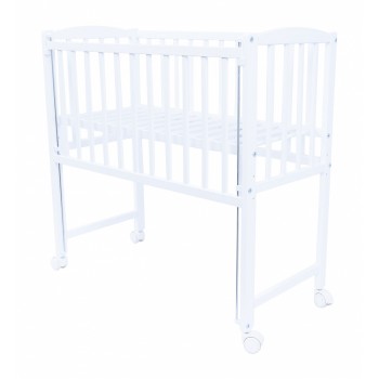 Patut cu roti si laterala culisanta VESSANTI MINI - Alb Patut cu roti si laterala culisanta VESSANTI MINI - Alb
