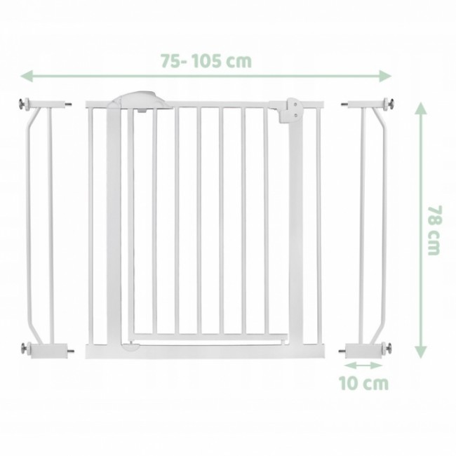Poarta siguranta 75-105 cm Nukido 718100 - Alb