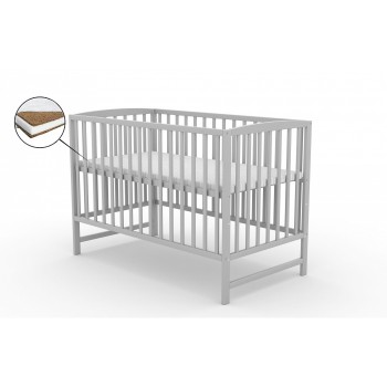 Patut fara sertar VESSANTI ARES Gri + Saltea Cocos 8 cm