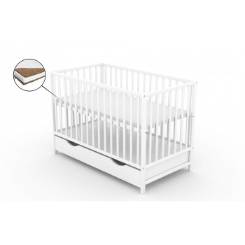 Patut cu sertar VESSANTI CLASI CO - Alb + Saltea Cocos 12 cm Patut cu sertar VESSANTI CLASI CO - Alb + Saltea Cocos 12 cm