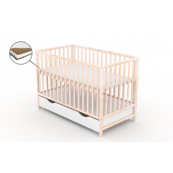 Patut cu sertar VESSANTI CLASICO - Natur + Saltea Cocos 12 cm Patut cu sertar VESSANTI CLASICO - Natur + Saltea Cocos 12 cm