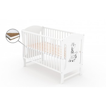 Patut fara sertar VESSANTI Zuza Alb + Saltea Cocos 12 cm Patut fara sertar VESSANTI Zuza Alb + Saltea Cocos 12 cm