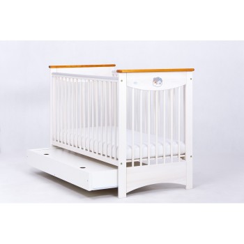 Patut Drewex Laura cu sertar - Alb Transparent Patut Drewex Laura cu sertar - Alb Transparent