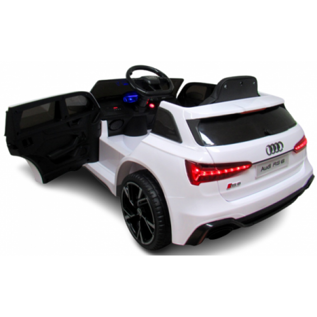 Masinuta electrica cu telecomanda Audi RS6 R-Sport - Alb