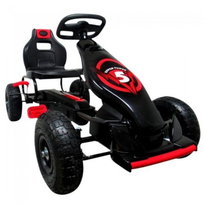 Kart cu pedale Gokart, 4-10 ani, roti gonflabile, G8 R-Sport - Rosu