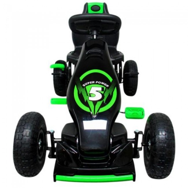 Kart cu pedale Gokart, 4-10 ani, roti gonflabile, G8 R-Sport - Verde