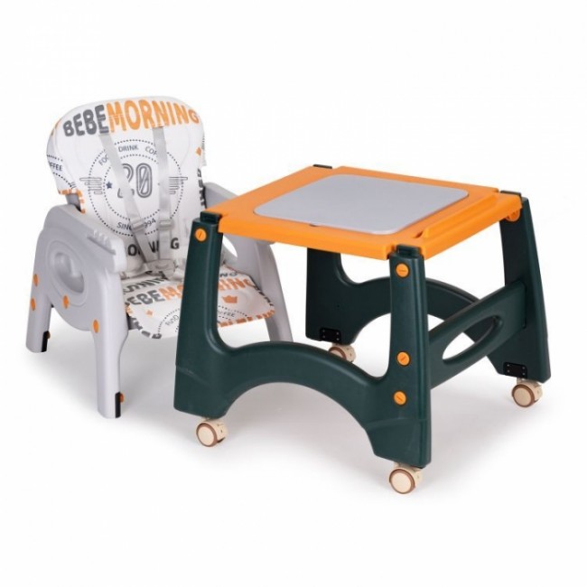 Scaun de masa 2 in 1 pentru copii Ecotoys HA-033 - Portocaliu