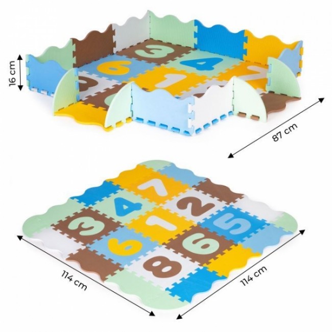 Salteluta de joaca din spuma EVA, educativa, cu 25 de piese Ecotoys 32511 - Multicolor