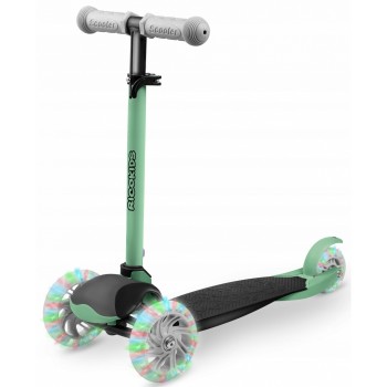 Trotineta cu roti cu LED Ricokids Loco 765107 - Verde cu negru Trotineta cu roti cu LED Ricokids Loco 765107 - Verde cu negru