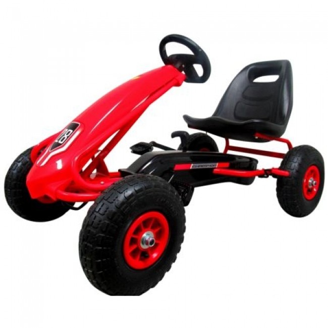 Kart cu pedale Gokart, 3-7 ani, roti gonflabile, G4 R-Sport - Rosu