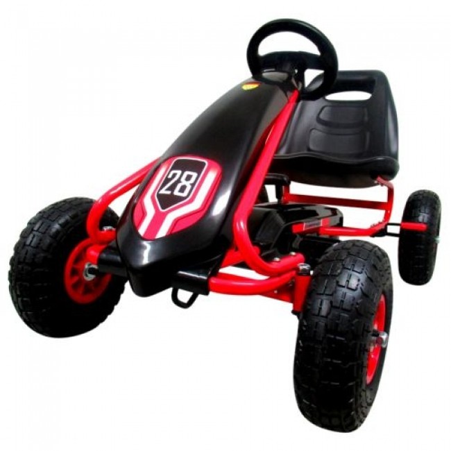 Kart cu pedale Gokart, 3-7 ani, roti gonflabile, G4 R-Sport - Negru