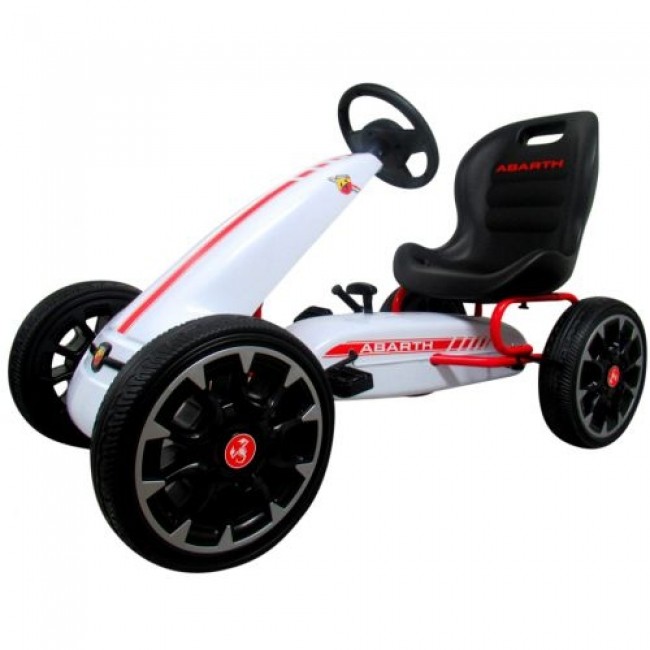 Kart cu pedale ABARTH, 3-7 ani, roti din spuma EVA, G6 R-Sport - Alb