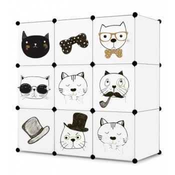 Raft modular cu 9 compartimente pentru camera copilului Ecotoys M15228_1 Raft modular cu 9 compartimente pentru camera copilului Ecotoys M15228_1