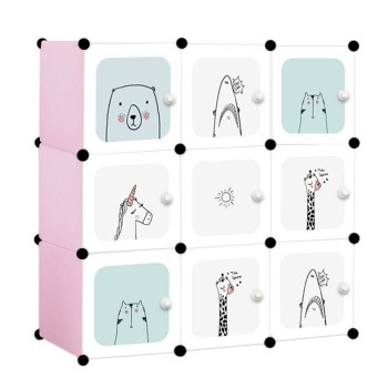 Raft modular cu 9 compartimente pentru camera copilului Ecotoys M15229_1 Raft modular cu 9 compartimente pentru camera copilului Ecotoys M15229_1