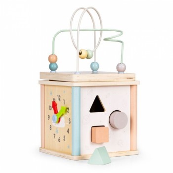 Cub educational din lemn pentru copii Ecotoys 1001 Cub educational din lemn pentru copii Ecotoys 1001