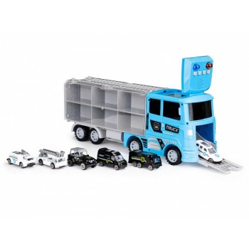 Set de remorcare de 6 masinute Ecotoys HC484969 - Politie Set de remorcare de 6 masinute Ecotoys HC484969 - Politie