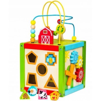 Cub educational din lemn 1004P Ecotoys Cub educational din lemn 1004P Ecotoys