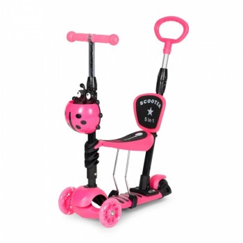 Trotineta 5 in 1 cu sezut si 3 roti cu LED Ecotoys YM-SW-6 - Roz Trotineta 5 in 1 cu sezut si 3 roti cu LED Ecotoys YM-SW-6 - Roz