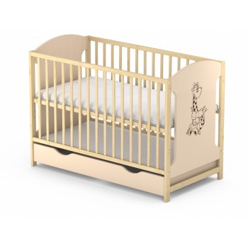 Patut cu sertar VESSANTI MILO GIRAFA - Crem cu natur Patut cu sertar VESSANTI MILO GIRAFA - Crem cu natur