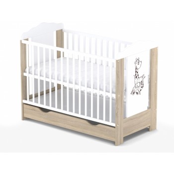 Patut cu sertar VESSANTI ELLA - Stejar cu alb