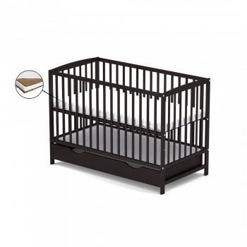 Patut cu sertar VESSANTI ARES - Wenge + Saltea Cocos 10 cm Patut cu sertar VESSANTI ARES - Wenge + Saltea Cocos 10 cm