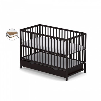 Patut cu sertar VESSANTI CLASICO - Wenge + Saltea Cocos 10 cm Patut cu sertar VESSANTI CLASICO - Wenge + Saltea Cocos 10 cm