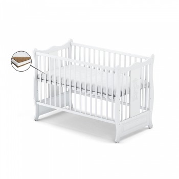 Patut fara sertar VESSANTI SOPHIE - Alb + Saltea Cocos 10 cm Patut fara sertar VESSANTI SOPHIE - Alb + Saltea Cocos 10 cm