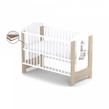 Patut fara sertar VESSANTI ELLA - Stejar cu alb + Saltea Cocos 10 cm Patut fara sertar VESSANTI ELLA - Stejar cu alb + Saltea Cocos 10 cm