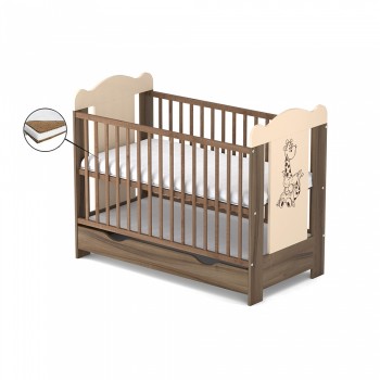 Patut cu sertar VESSANTI ELLA - Maro - Saltea Cocos 12 cm Patut cu sertar VESSANTI ELLA - Maro - Saltea Cocos 12 cm